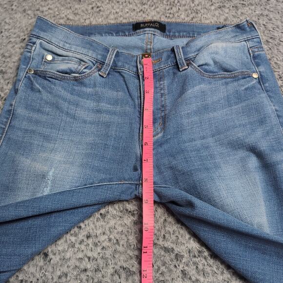 Buffalo David Bitton Jeans Women 26 Blue Mid Rise Cropped Stretch Preppy Denim - Picture 7 of 10